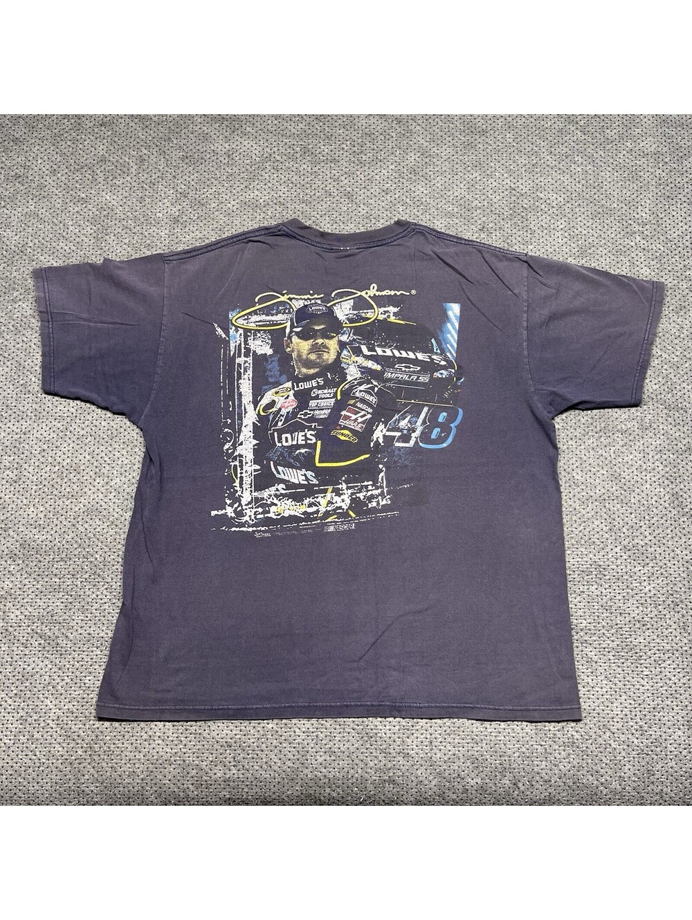 Vintage Y2K Jimmie Johnson Lowe’s Nascar Racing T-Shirt XL Rare Men’s Navy Blue